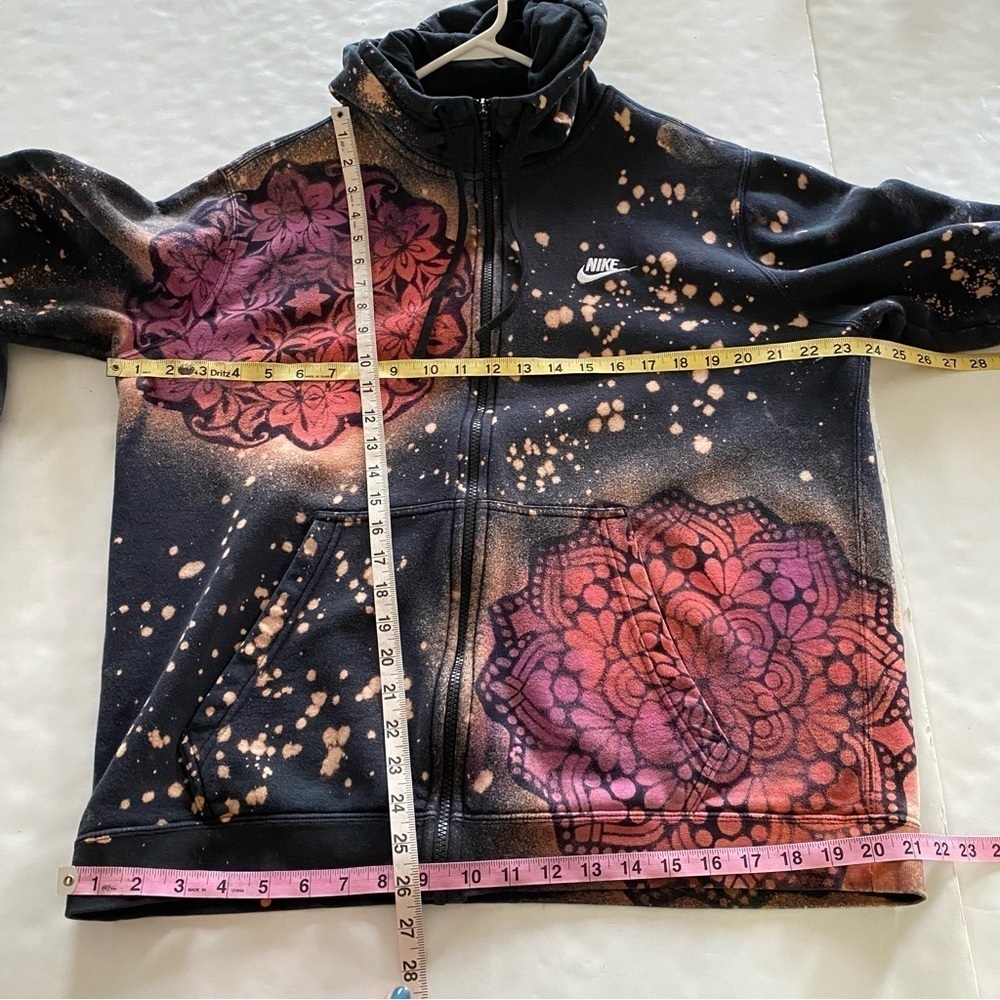 Nike Hoodie Sweatshirt Zip Up Jacket Men Size Large Unisex Mandala Stencil Black - Picture 8 of 10